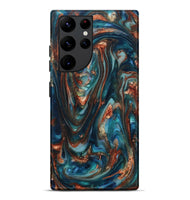 Galaxy S22 Ultra ResinArt Live Edge Phone Case - Taytum (Teal & Gold, 819780)