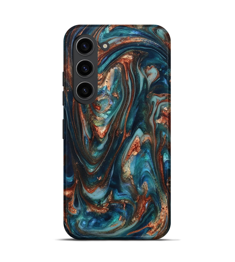 Galaxy S23 ResinArt Live Edge Phone Case - Taytum (Teal & Gold, 819780)
