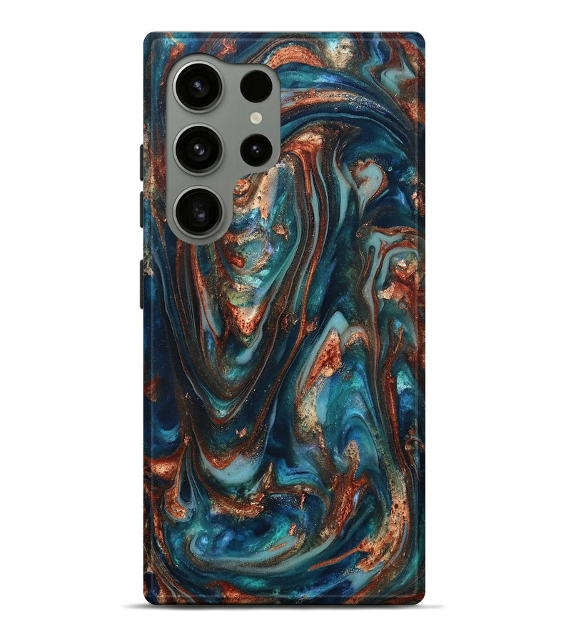 Galaxy S24 Ultra ResinArt Live Edge Phone Case - Taytum (Teal & Gold, 819780)