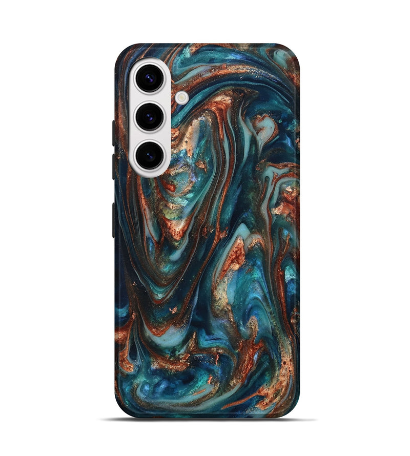 Galaxy S25 ResinArt Live Edge Phone Case - Taytum (Teal & Gold, 819780)