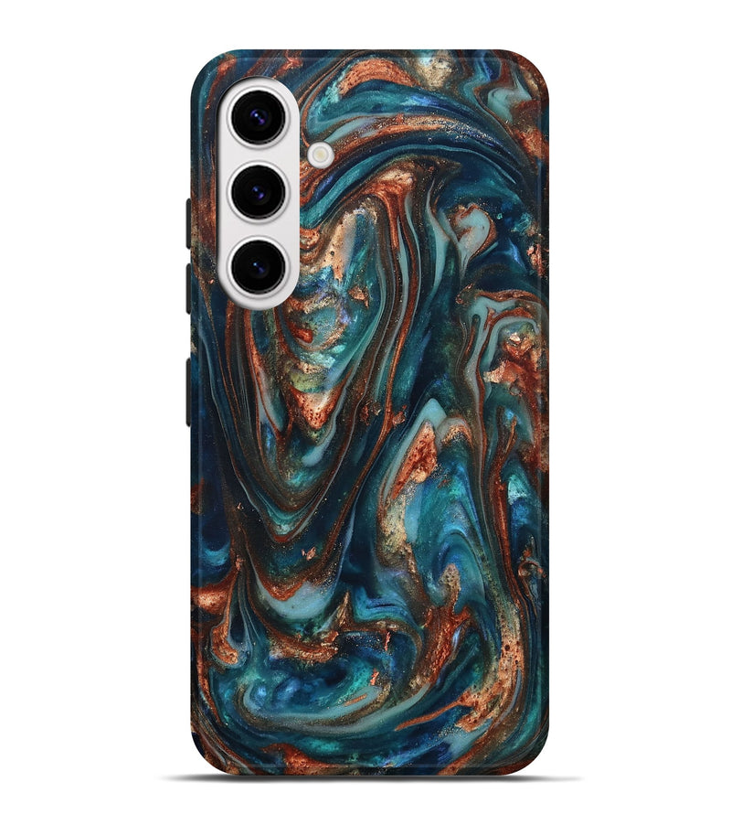 Galaxy S25 Plus ResinArt Live Edge Phone Case - Taytum (Teal & Gold, 819780)
