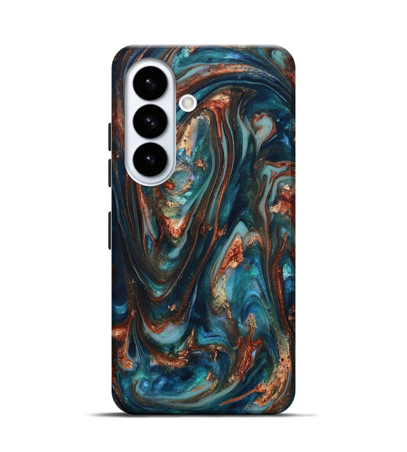 Galaxy S26 ResinArt Live Edge Phone Case - Taytum (Teal & Gold, 819780)
