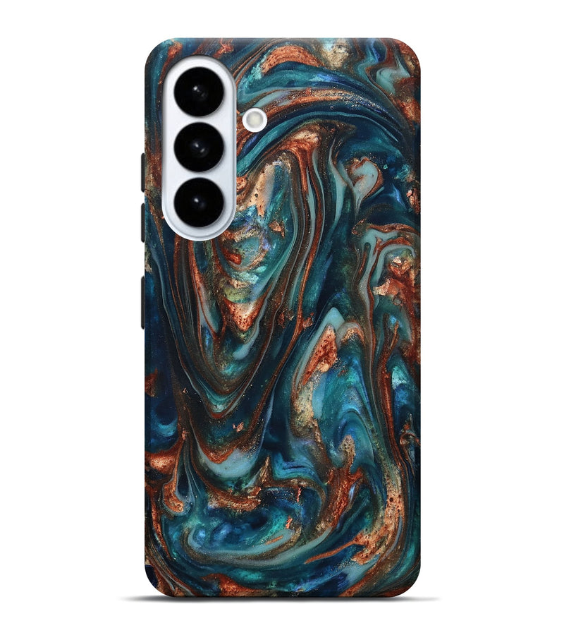 Galaxy S26 Plus ResinArt Live Edge Phone Case - Taytum (Teal & Gold, 819780)