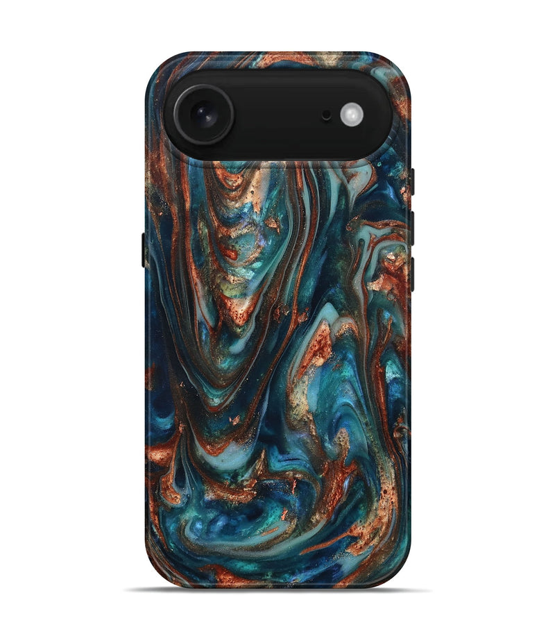 iPhone 17 Air ResinArt Live Edge Phone Case - Taytum (Teal & Gold, 819780)