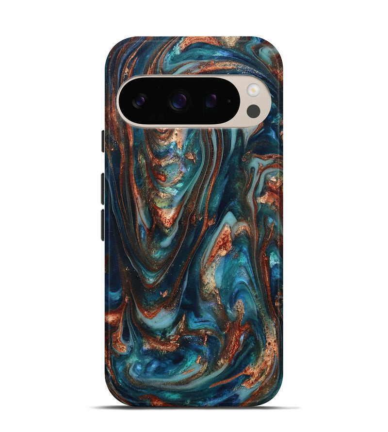 Pixel 10 ResinArt Live Edge Phone Case - Taytum (Teal & Gold, 819780)