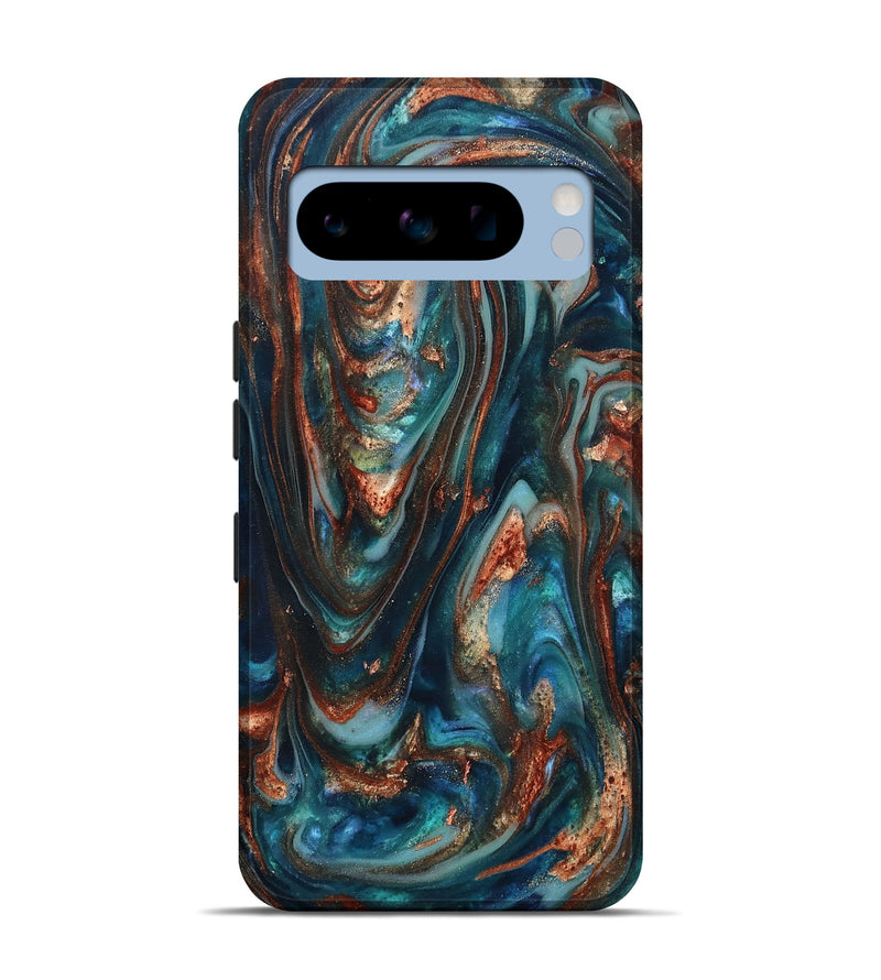 Pixel 8 Pro ResinArt Live Edge Phone Case - Taytum (Teal & Gold, 819780)