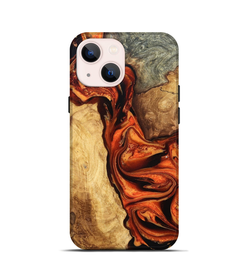 iPhone 13 mini Wood Live Edge Phone Case - Saige (Red, 819781)