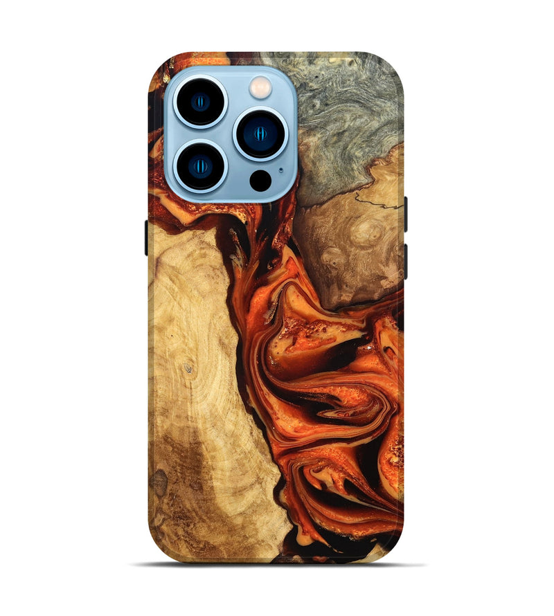 iPhone 14 Pro Wood Live Edge Phone Case - Saige (Red, 819781)