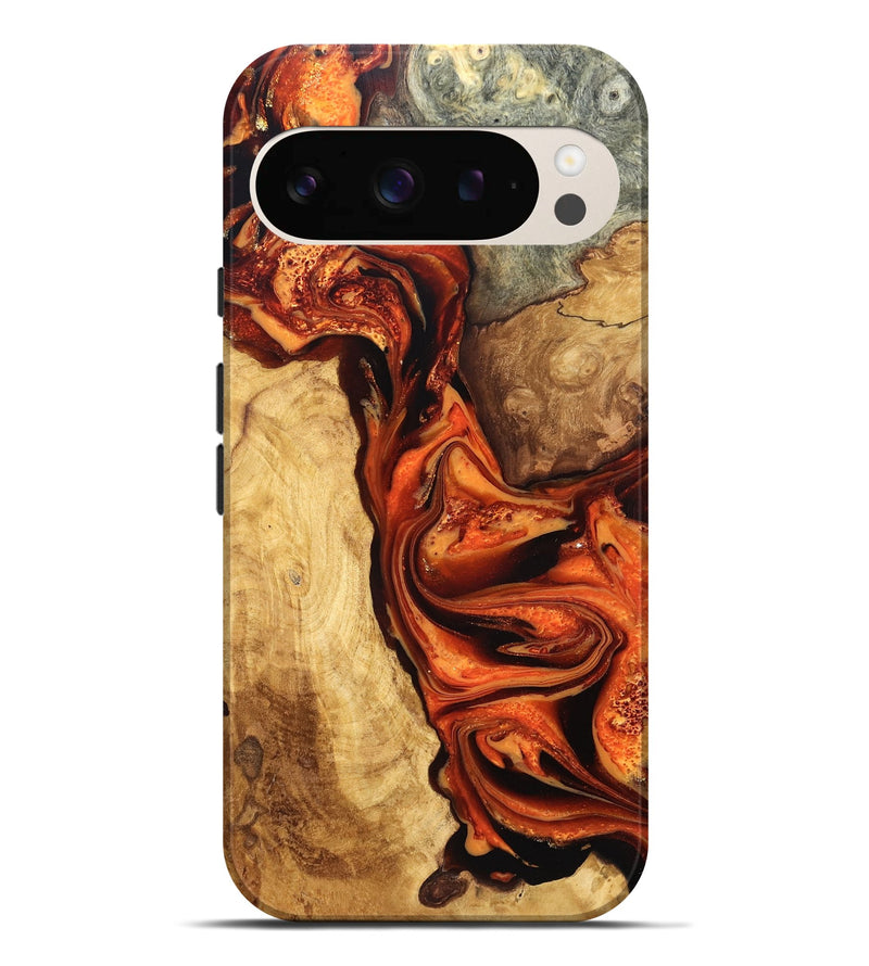 Pixel 9 Pro XL Wood Live Edge Phone Case - Saige (Red, 819781)