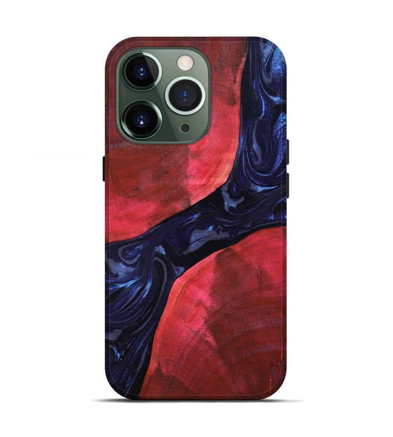 iPhone 13 Pro Wood Live Edge Phone Case - Zetta (Blue, 819784)