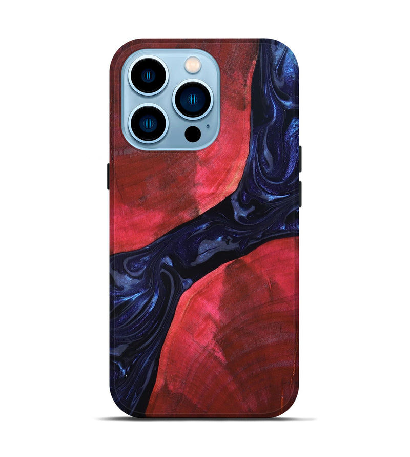 iPhone 14 Pro Wood Live Edge Phone Case - Zetta (Blue, 819784)