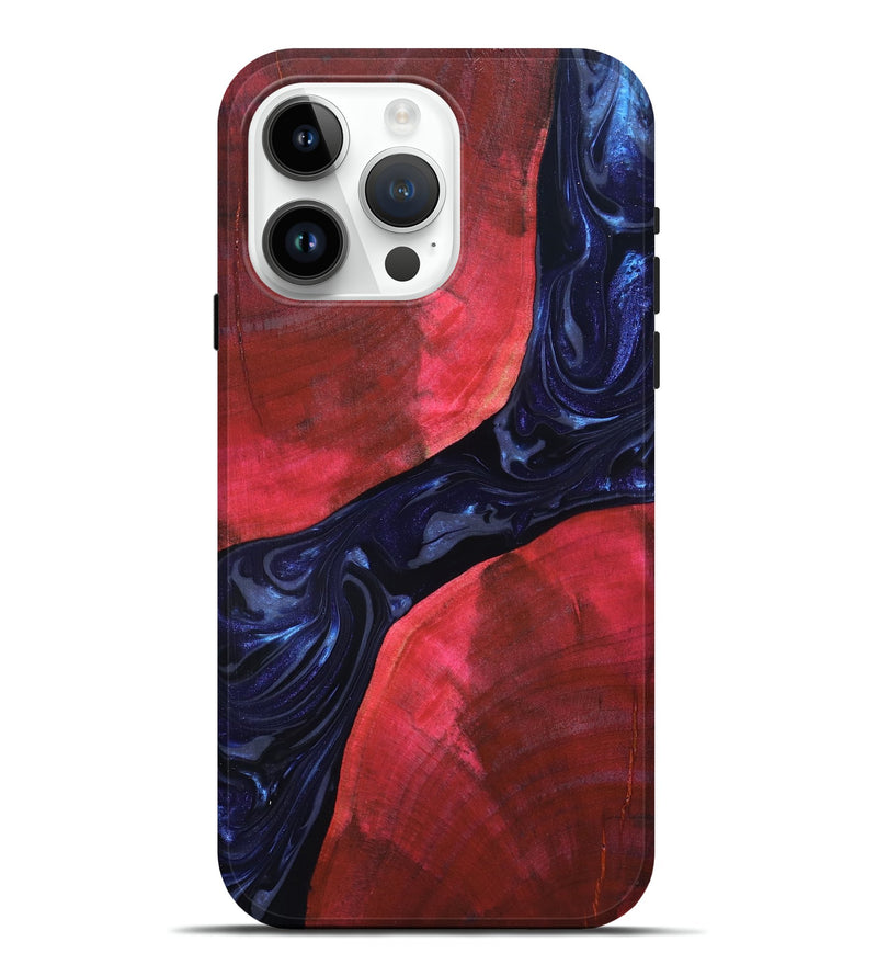 iPhone 15 Pro Max Wood Live Edge Phone Case - Zetta (Blue, 819784)