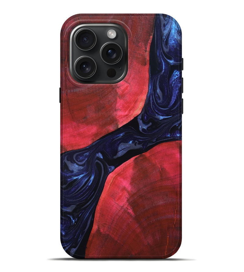 iPhone 16 Pro Max Wood Live Edge Phone Case - Zetta (Blue, 819784)