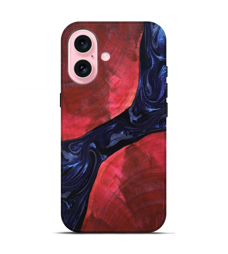 iPhone 17 Wood Live Edge Phone Case - Zetta (Blue, 819784)