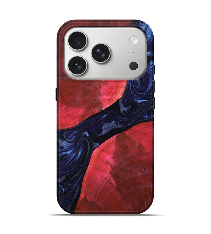 iPhone 17 Pro Wood Live Edge Phone Case - Zetta (Blue, 819784)