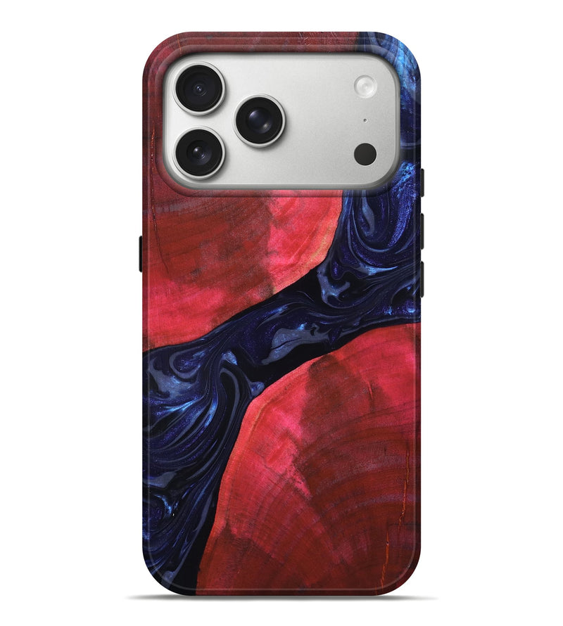 iPhone 17 Pro Max Wood Live Edge Phone Case - Zetta (Blue, 819784)