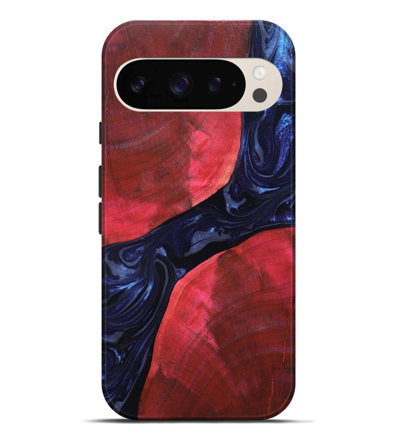 Pixel 10 Pro XL Wood Live Edge Phone Case - Zetta (Blue, 819784)
