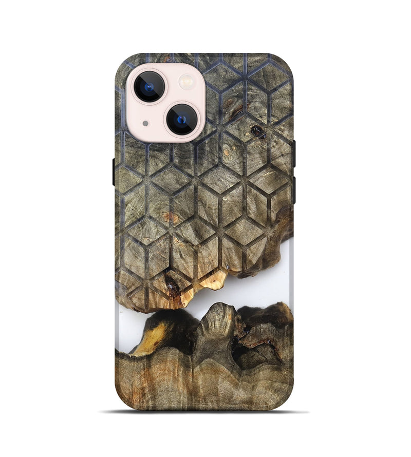 iPhone 13 mini Wood Live Edge Phone Case - Trisha (Clear, 819785)
