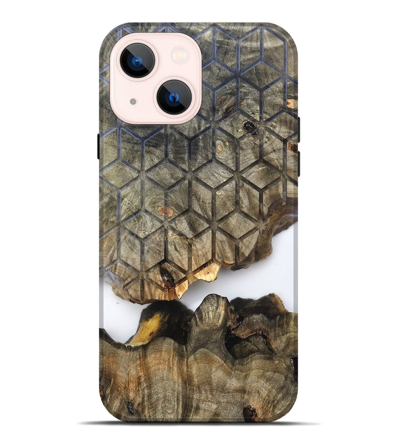 iPhone 14 Plus Wood Live Edge Phone Case - Trisha (Clear, 819785)