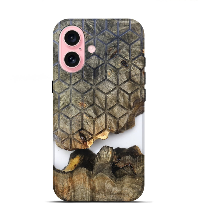 iPhone 16 Wood Live Edge Phone Case - Trisha (Clear, 819785)