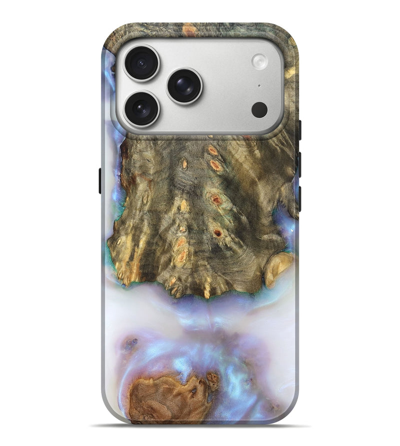 iPhone 17 Pro Max Wood Live Edge Phone Case - Green (Clear, 819786)
