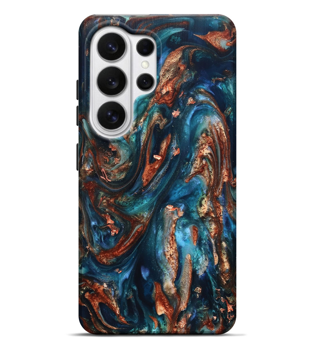 Galaxy S26 Ultra ResinArt Live Edge Phone Case - Jessika (Teal & Gold, 819788)