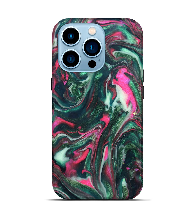 iPhone 14 Pro ResinArt Live Edge Phone Case - Siobhan (Neon, 819789)