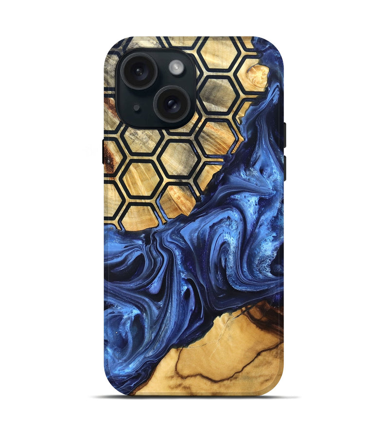 iPhone 15 Wood Live Edge Phone Case - Izael (Pattern, 819791)