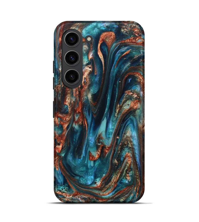 Galaxy S23 ResinArt Live Edge Phone Case - Abby (Teal & Gold, 819794)