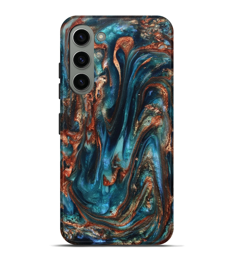 Galaxy S23 Plus ResinArt Live Edge Phone Case - Abby (Teal & Gold, 819794)