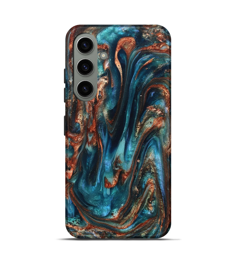 Galaxy S24 ResinArt Live Edge Phone Case - Abby (Teal & Gold, 819794)