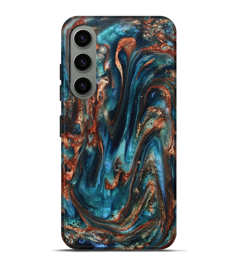 Galaxy S24 Plus ResinArt Live Edge Phone Case - Abby (Teal & Gold, 819794)