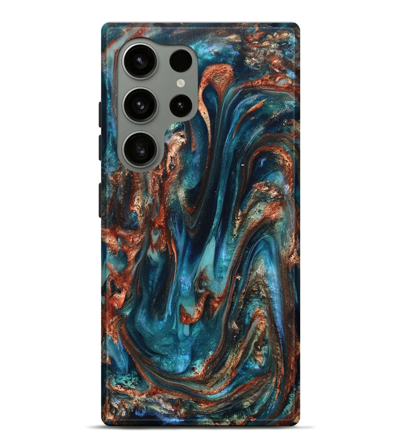 Galaxy S24 Ultra ResinArt Live Edge Phone Case - Abby (Teal & Gold, 819794)