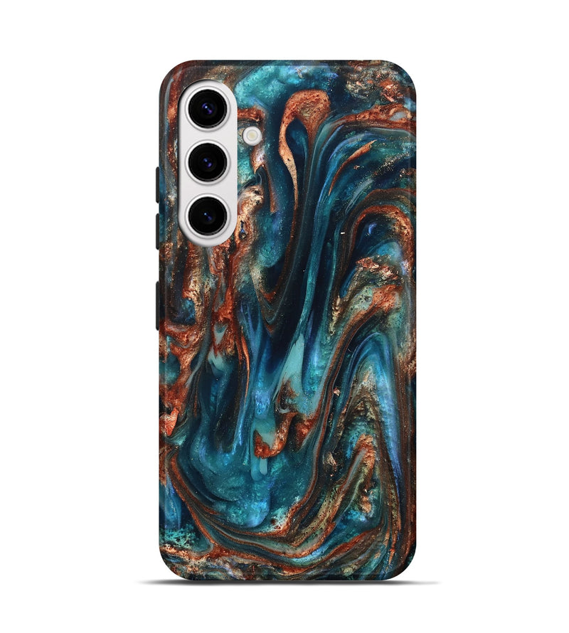 Galaxy S25 ResinArt Live Edge Phone Case - Abby (Teal & Gold, 819794)