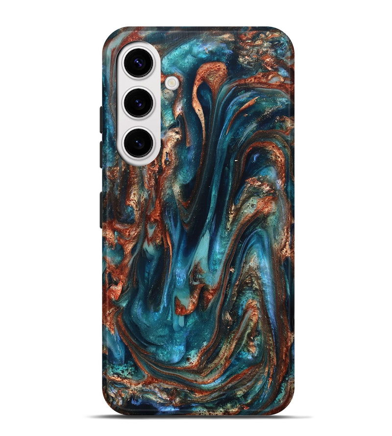 Galaxy S25 Plus ResinArt Live Edge Phone Case - Abby (Teal & Gold, 819794)