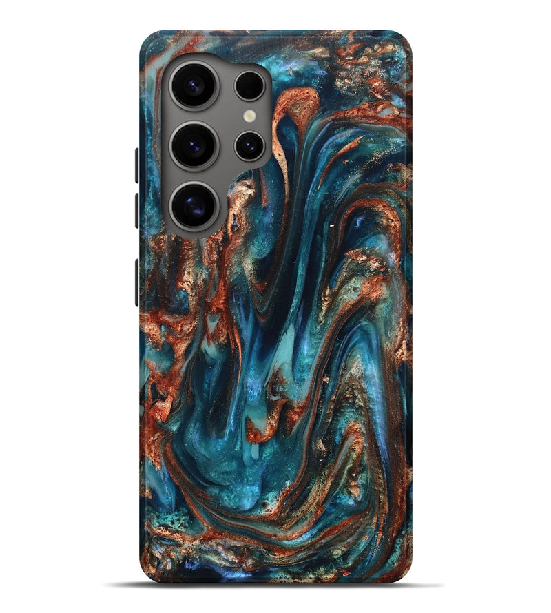 Galaxy S25 Ultra ResinArt Live Edge Phone Case - Abby (Teal & Gold, 819794)
