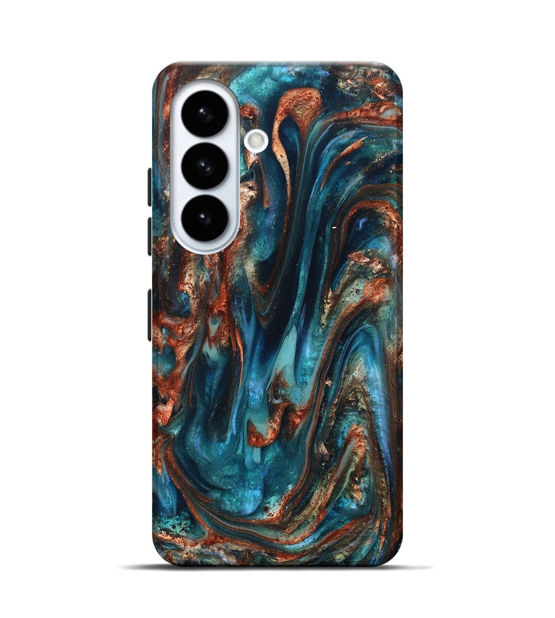 Galaxy S26 ResinArt Live Edge Phone Case - Abby (Teal & Gold, 819794)