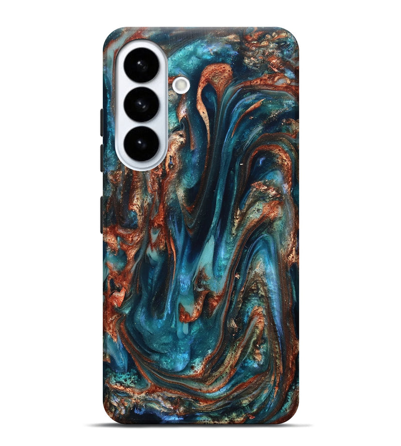 Galaxy S26 Plus ResinArt Live Edge Phone Case - Abby (Teal & Gold, 819794)
