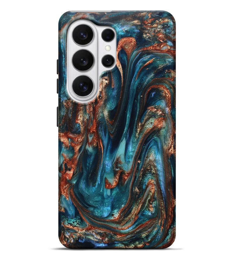 Galaxy S26 Ultra ResinArt Live Edge Phone Case - Abby (Teal & Gold, 819794)