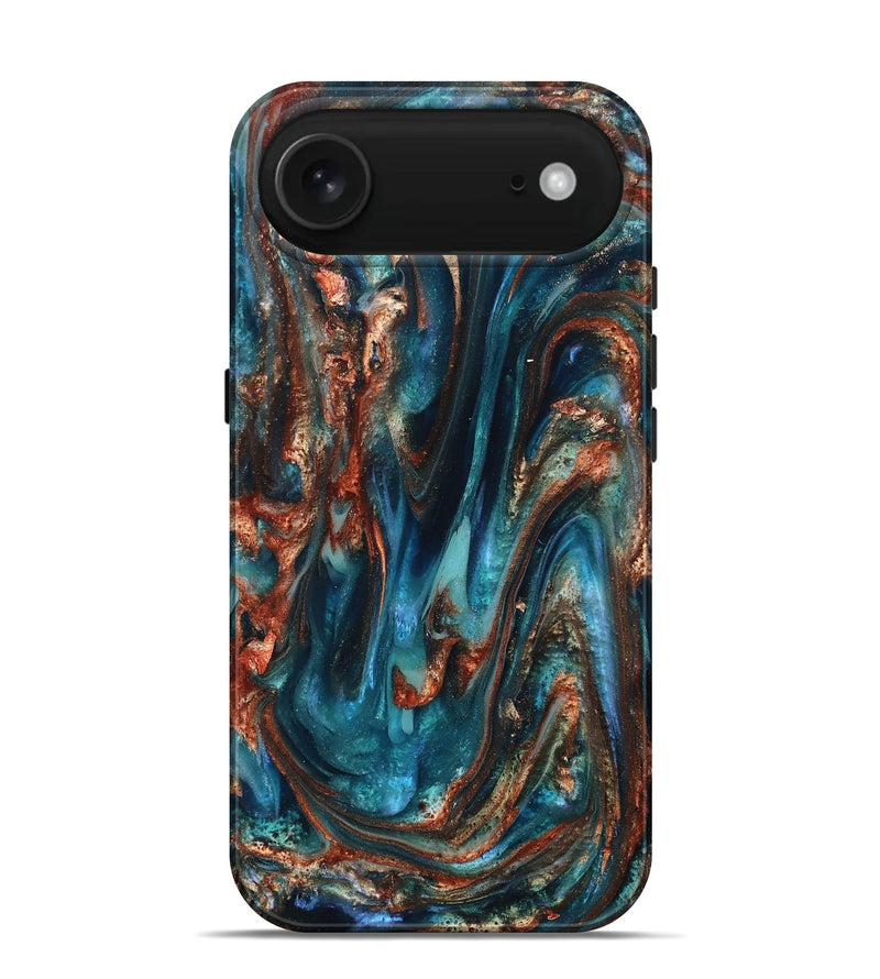 iPhone 17 Air ResinArt Live Edge Phone Case - Abby (Teal & Gold, 819794)