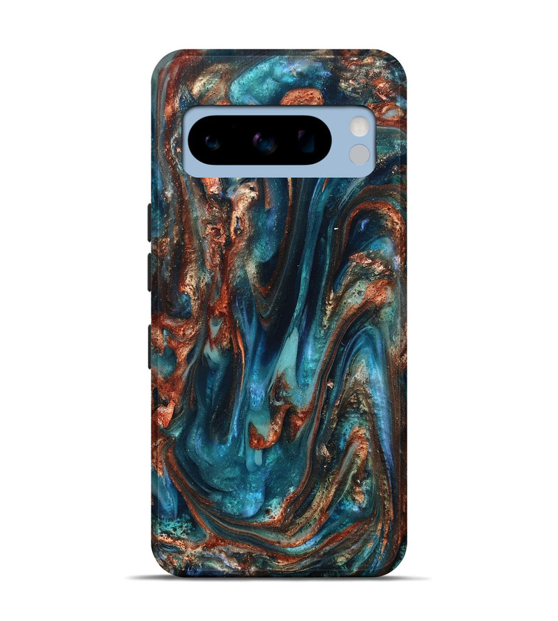 Pixel 8 Pro ResinArt Live Edge Phone Case - Abby (Teal & Gold, 819794)