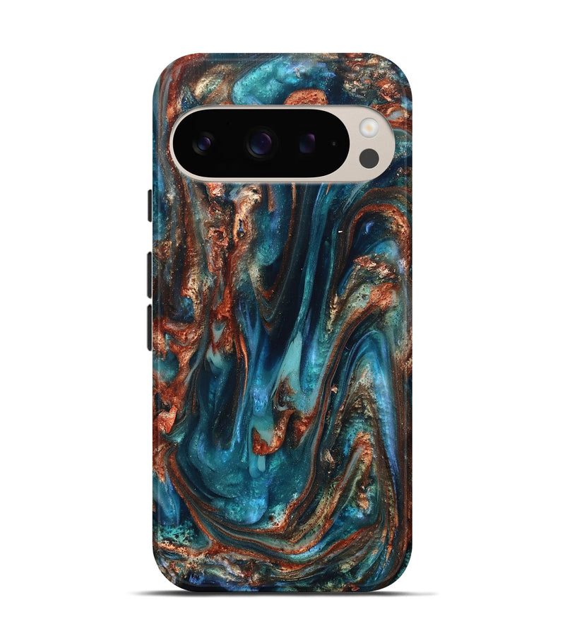 Pixel 9 Pro ResinArt Live Edge Phone Case - Abby (Teal & Gold, 819794)