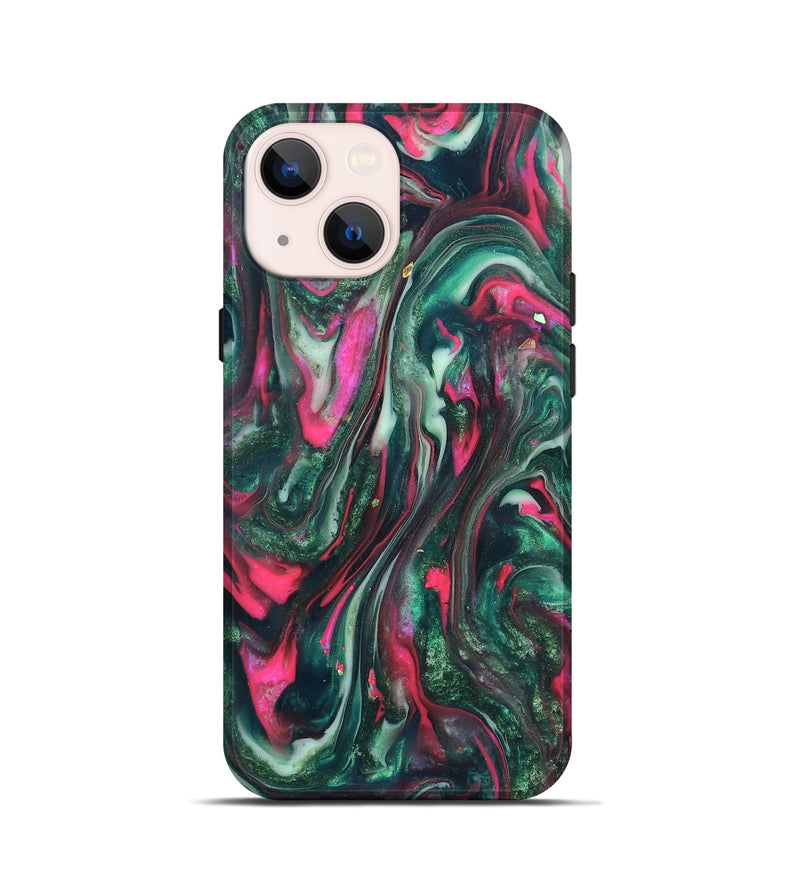 iPhone 13 mini ResinArt Live Edge Phone Case - Kerrie (Green, 819797)