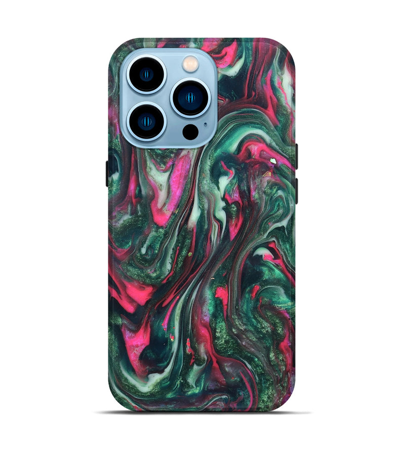 iPhone 14 Pro ResinArt Live Edge Phone Case - Kerrie (Green, 819797)