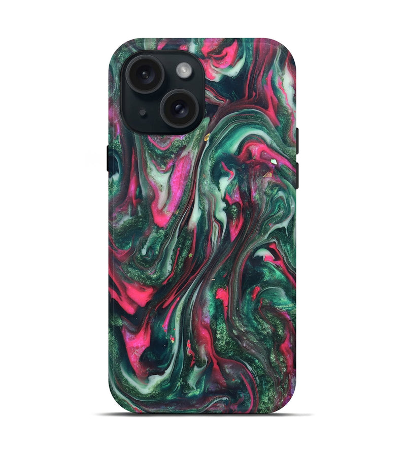 iPhone 15 ResinArt Live Edge Phone Case - Kerrie (Green, 819797)