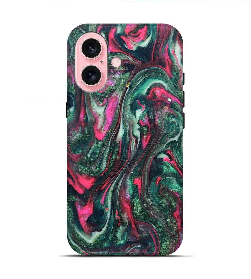 iPhone 16 ResinArt Live Edge Phone Case - Kerrie (Green, 819797)
