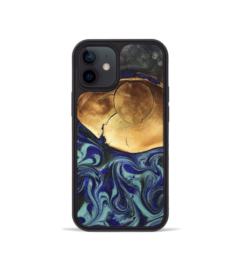 iPhone 12 mini Wood Phone Case - Antonia (Blue, 819799)