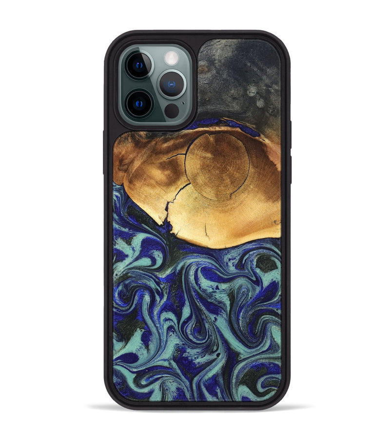 iPhone 12 Pro Max Wood Phone Case - Antonia (Blue, 819799)