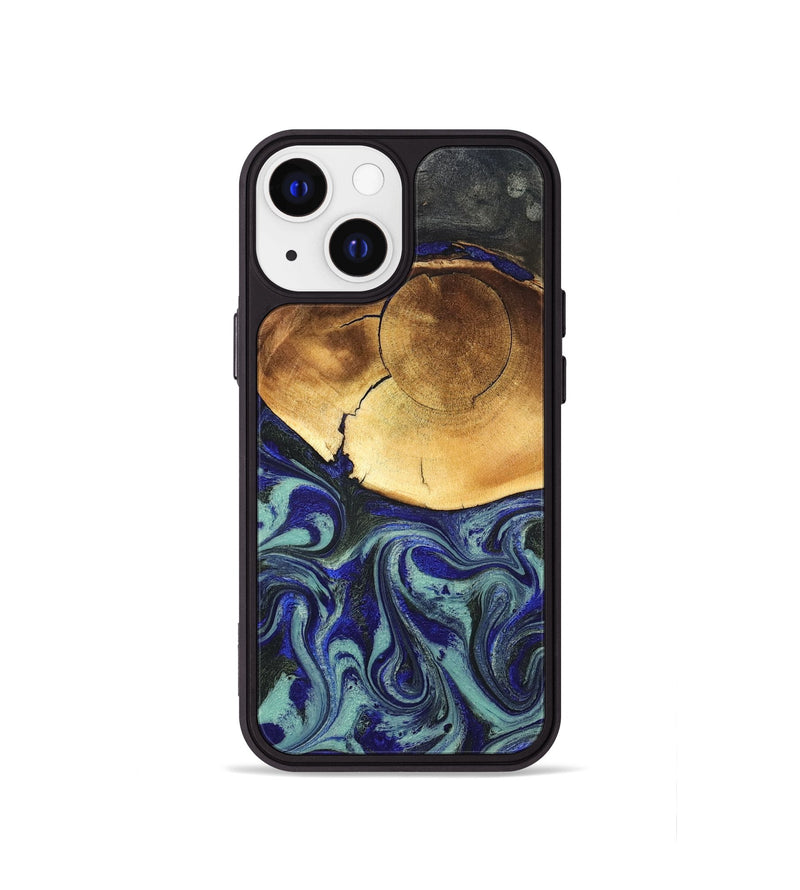 iPhone 13 mini Wood Phone Case - Antonia (Blue, 819799)