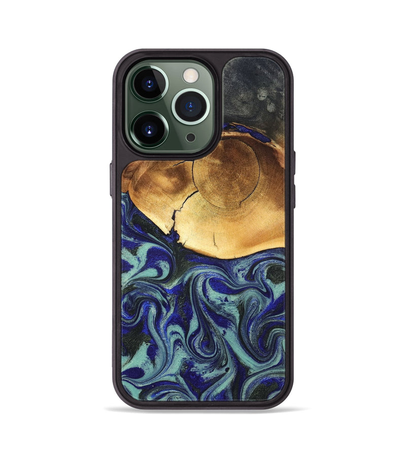 iPhone 13 Pro Wood Phone Case - Antonia (Blue, 819799)